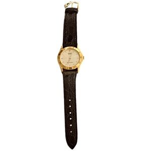 Casio MTP-1009Q-9A Classic Vintage Gold Tone Watch With Brown Leather Strap